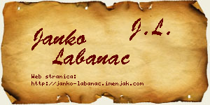 Janko Labanac vizit kartica